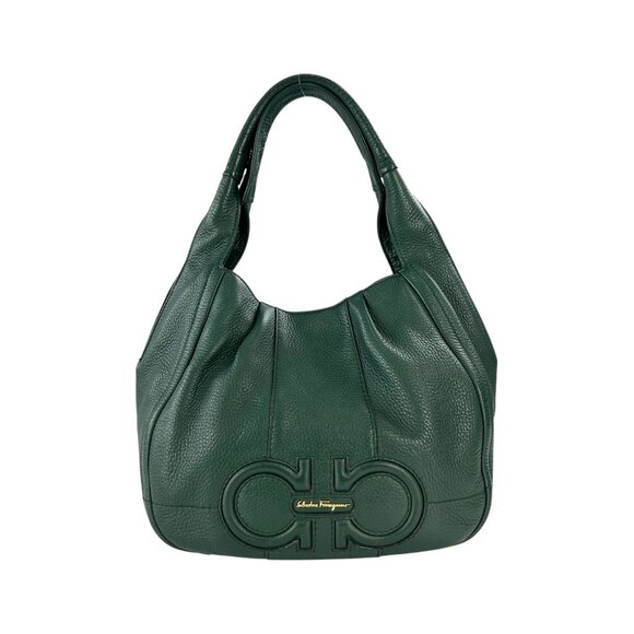 Ferragamo Gancini Leather Shoulder Bag - Picture 1 of 8